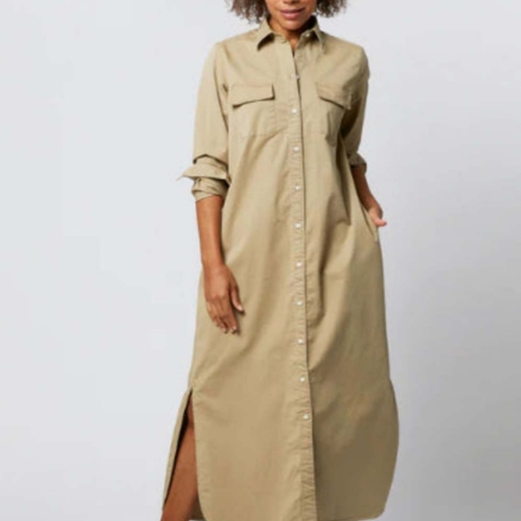 Ann Mashburn Button Down Long Sleeve T-Shirt Dress Small - Picture 2 of 8